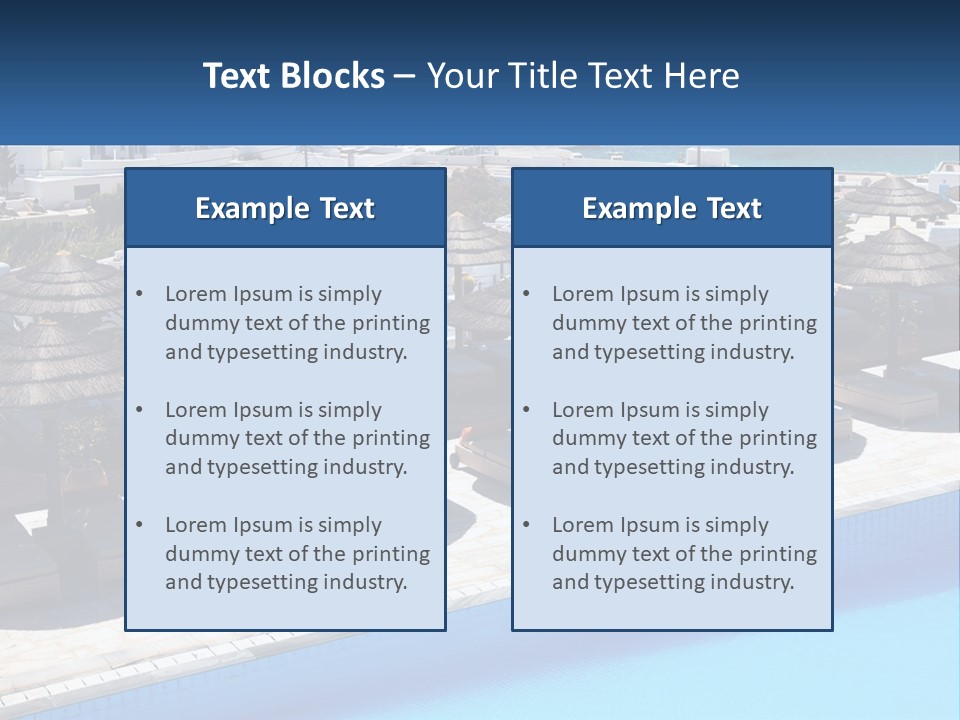 A Group Of Umbrellas Sitting Next To A Swimming Pool PowerPoint Template