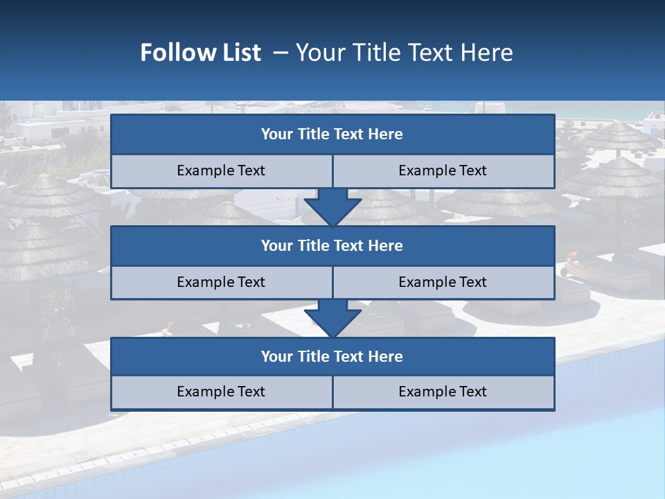 A Group Of Umbrellas Sitting Next To A Swimming Pool PowerPoint Template