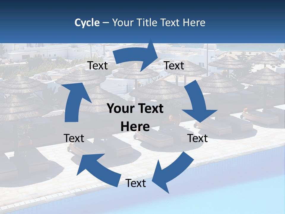 A Group Of Umbrellas Sitting Next To A Swimming Pool PowerPoint Template