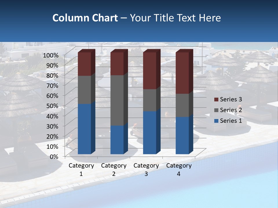 A Group Of Umbrellas Sitting Next To A Swimming Pool PowerPoint Template