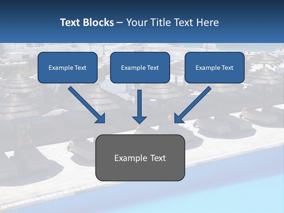 A Group Of Umbrellas Sitting Next To A Swimming Pool PowerPoint Template