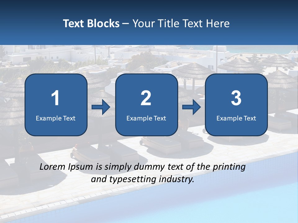 A Group Of Umbrellas Sitting Next To A Swimming Pool PowerPoint Template