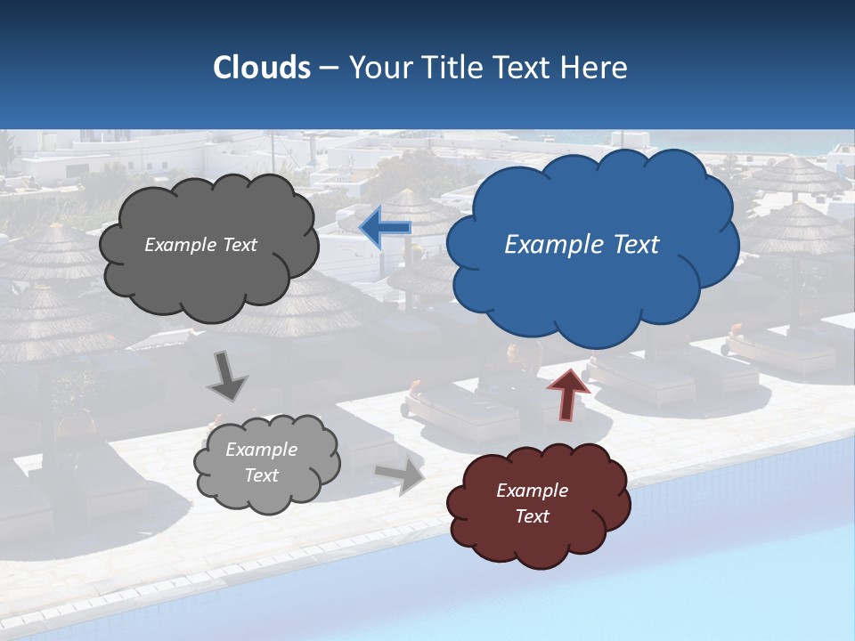 A Group Of Umbrellas Sitting Next To A Swimming Pool PowerPoint Template