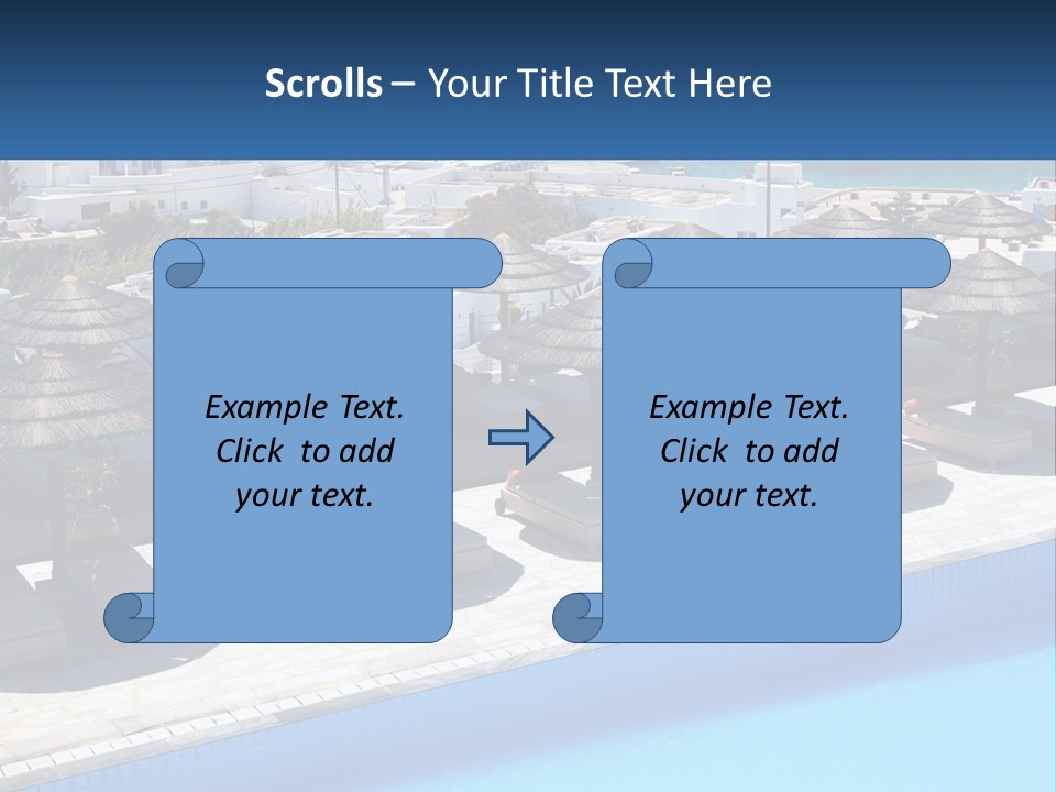 A Group Of Umbrellas Sitting Next To A Swimming Pool PowerPoint Template