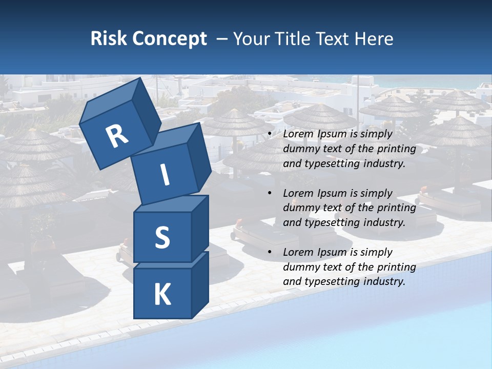 A Group Of Umbrellas Sitting Next To A Swimming Pool PowerPoint Template