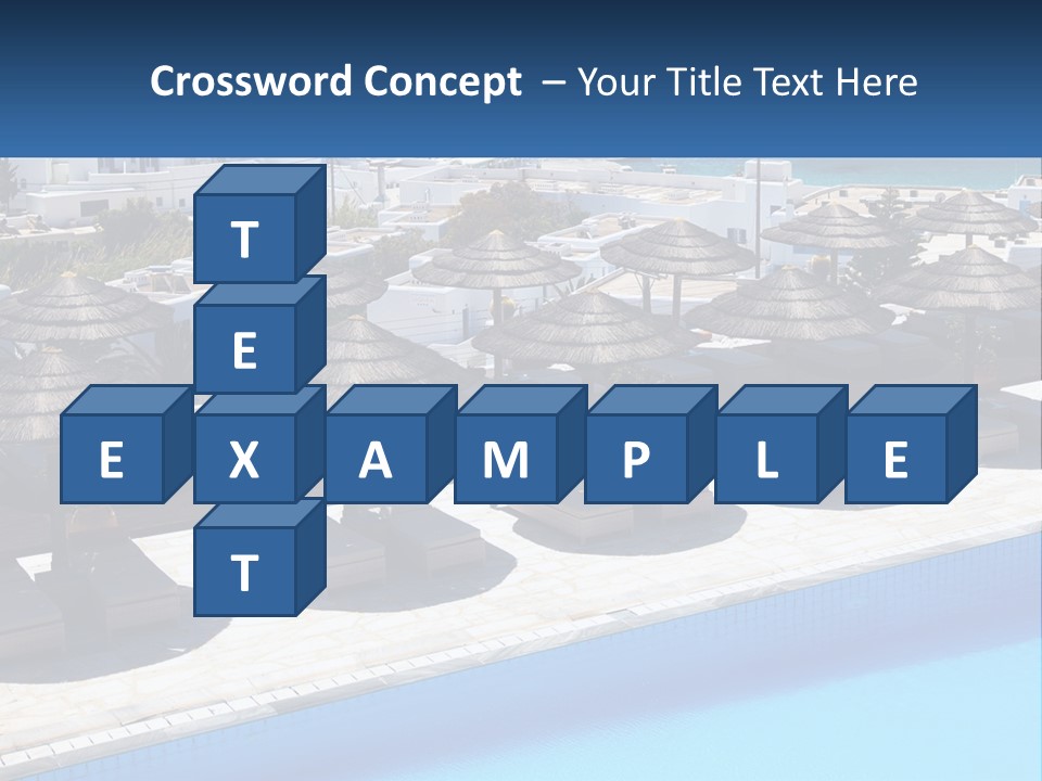 A Group Of Umbrellas Sitting Next To A Swimming Pool PowerPoint Template