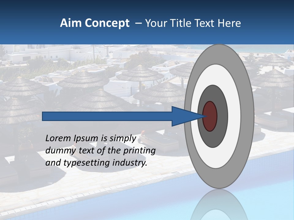 A Group Of Umbrellas Sitting Next To A Swimming Pool PowerPoint Template