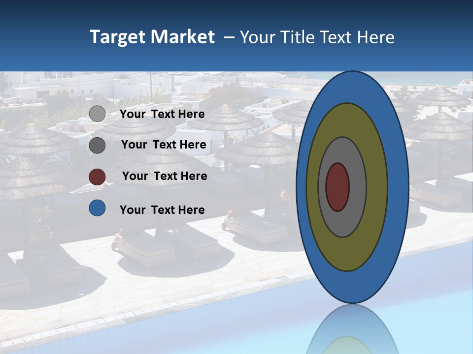 A Group Of Umbrellas Sitting Next To A Swimming Pool PowerPoint Template