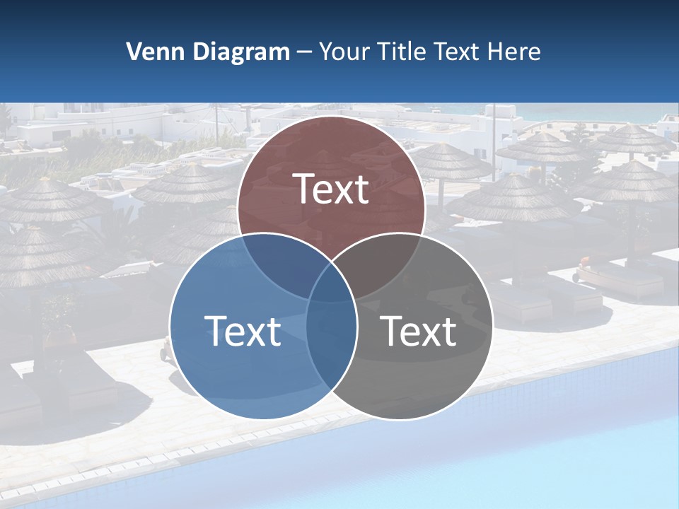 A Group Of Umbrellas Sitting Next To A Swimming Pool PowerPoint Template