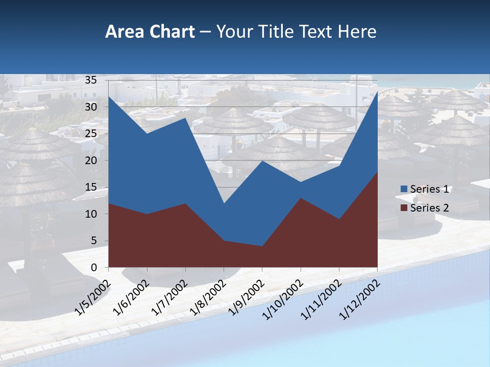 A Group Of Umbrellas Sitting Next To A Swimming Pool PowerPoint Template
