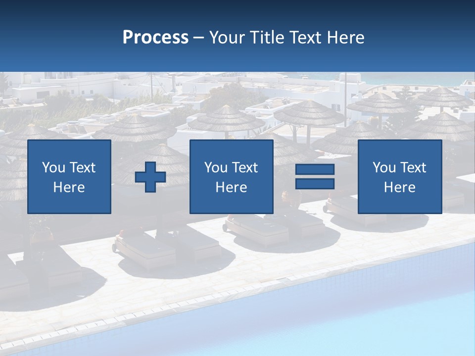 A Group Of Umbrellas Sitting Next To A Swimming Pool PowerPoint Template