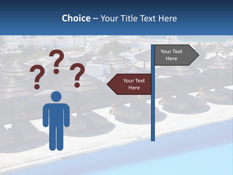 A Group Of Umbrellas Sitting Next To A Swimming Pool PowerPoint Template