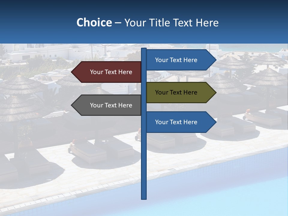 A Group Of Umbrellas Sitting Next To A Swimming Pool PowerPoint Template