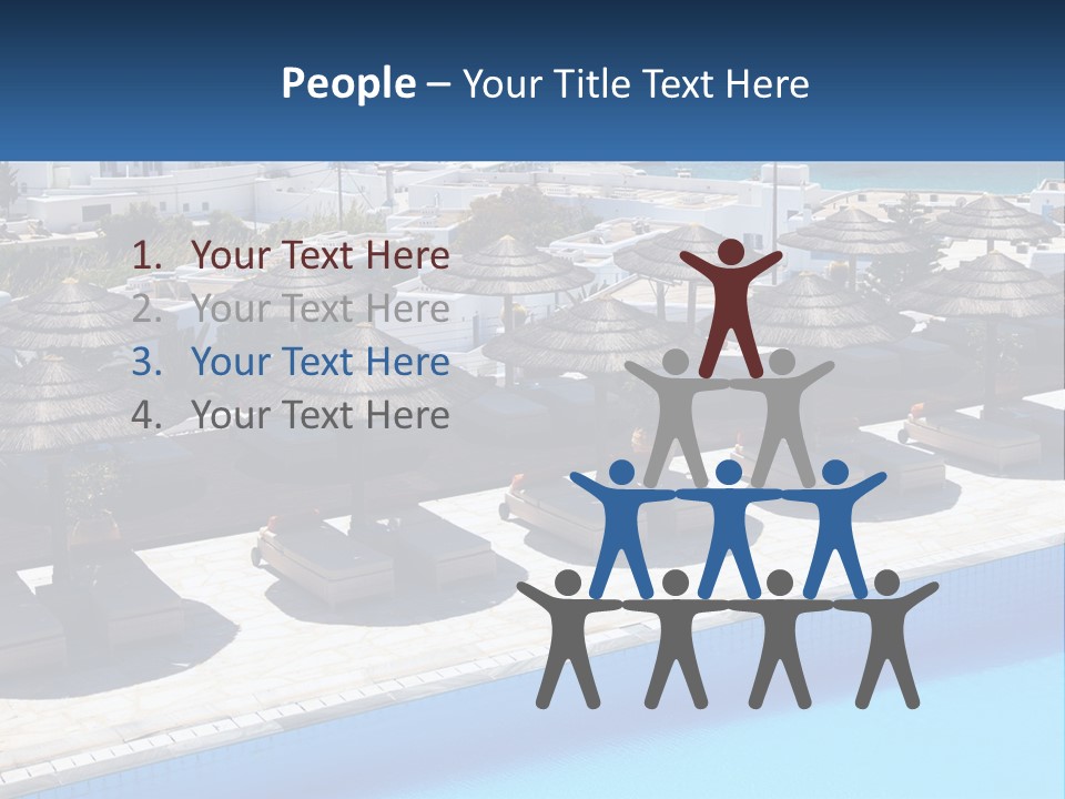 A Group Of Umbrellas Sitting Next To A Swimming Pool PowerPoint Template