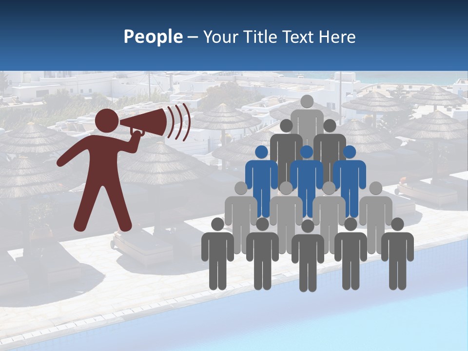 A Group Of Umbrellas Sitting Next To A Swimming Pool PowerPoint Template