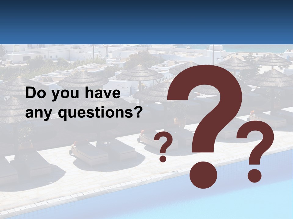 A Group Of Umbrellas Sitting Next To A Swimming Pool PowerPoint Template