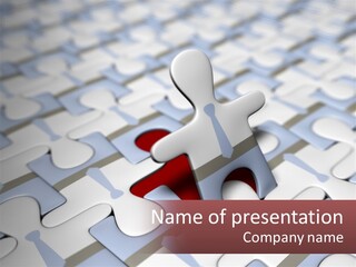 A Piece Of A Puzzle Sitting On Top Of A Table PowerPoint Template