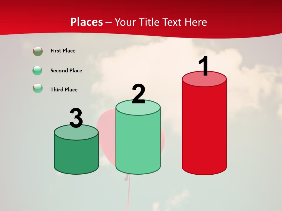 A Red Heart Shaped Balloon Floating In The Air PowerPoint Template