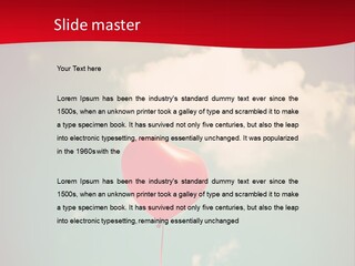 A Red Heart Shaped Balloon Floating In The Air PowerPoint Template