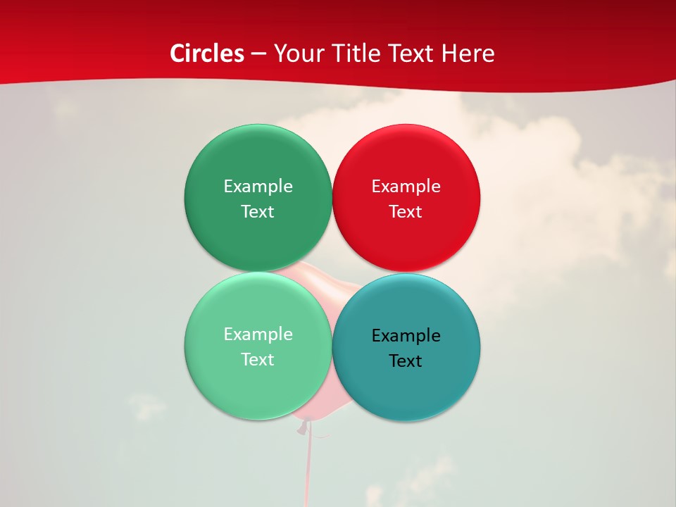 A Red Heart Shaped Balloon Floating In The Air PowerPoint Template