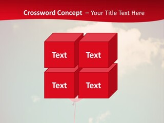 A Red Heart Shaped Balloon Floating In The Air PowerPoint Template