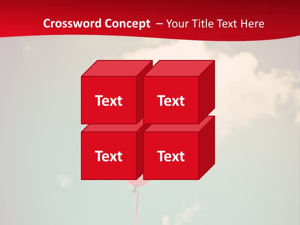 A Red Heart Shaped Balloon Floating In The Air PowerPoint Template