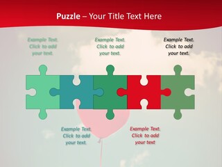 A Red Heart Shaped Balloon Floating In The Air PowerPoint Template