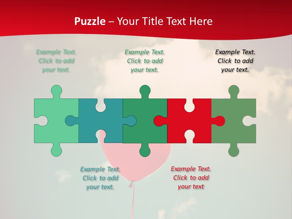 A Red Heart Shaped Balloon Floating In The Air PowerPoint Template