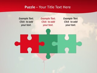 A Red Heart Shaped Balloon Floating In The Air PowerPoint Template