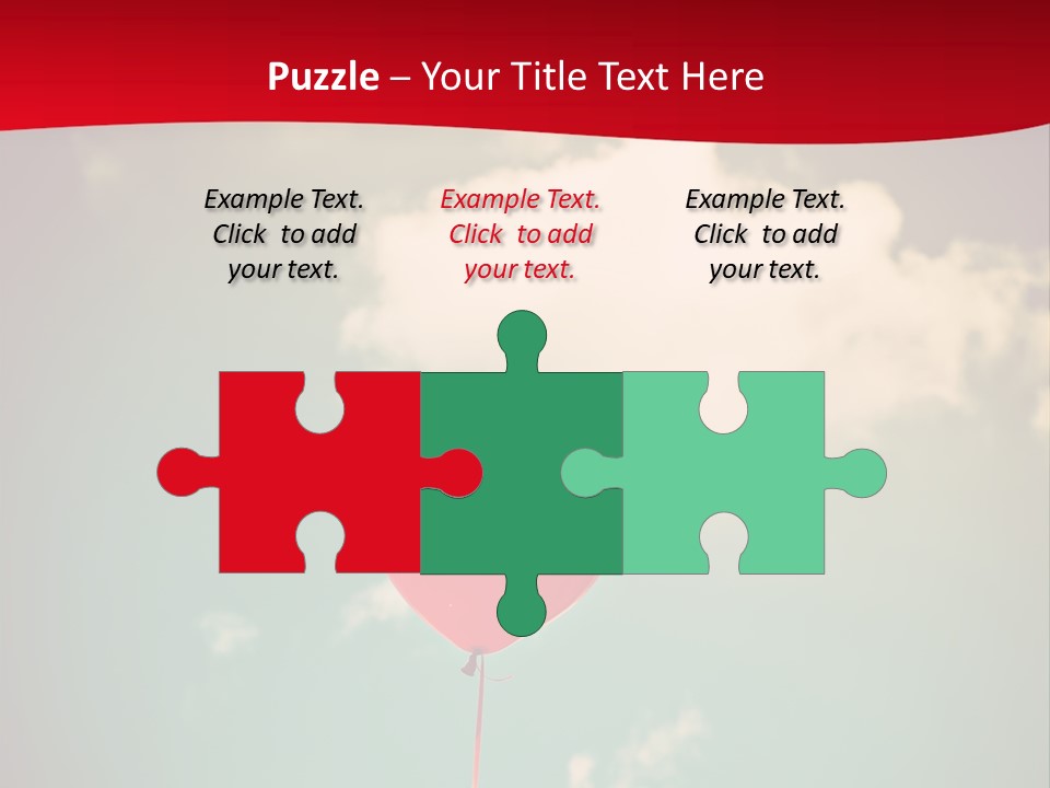 A Red Heart Shaped Balloon Floating In The Air PowerPoint Template