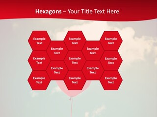 A Red Heart Shaped Balloon Floating In The Air PowerPoint Template