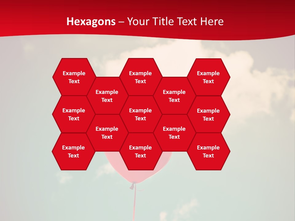 A Red Heart Shaped Balloon Floating In The Air PowerPoint Template