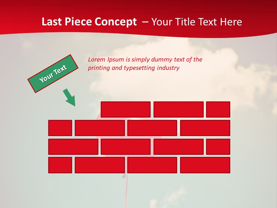 A Red Heart Shaped Balloon Floating In The Air PowerPoint Template