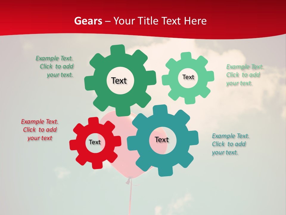 A Red Heart Shaped Balloon Floating In The Air PowerPoint Template