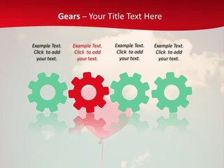 A Red Heart Shaped Balloon Floating In The Air PowerPoint Template