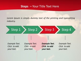 A Red Heart Shaped Balloon Floating In The Air PowerPoint Template