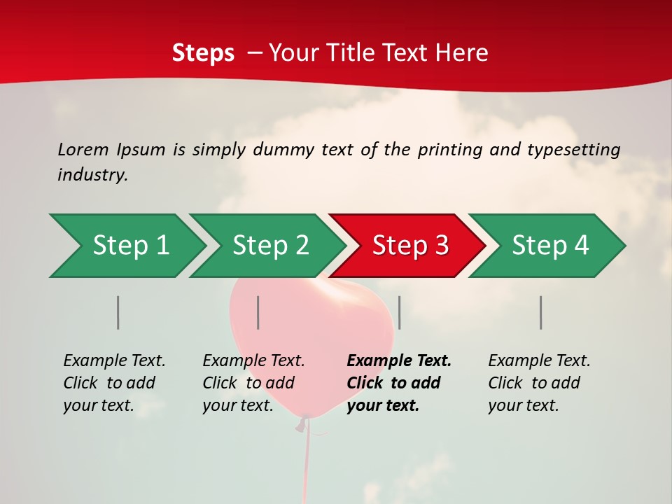 A Red Heart Shaped Balloon Floating In The Air PowerPoint Template