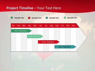A Red Heart Shaped Balloon Floating In The Air PowerPoint Template