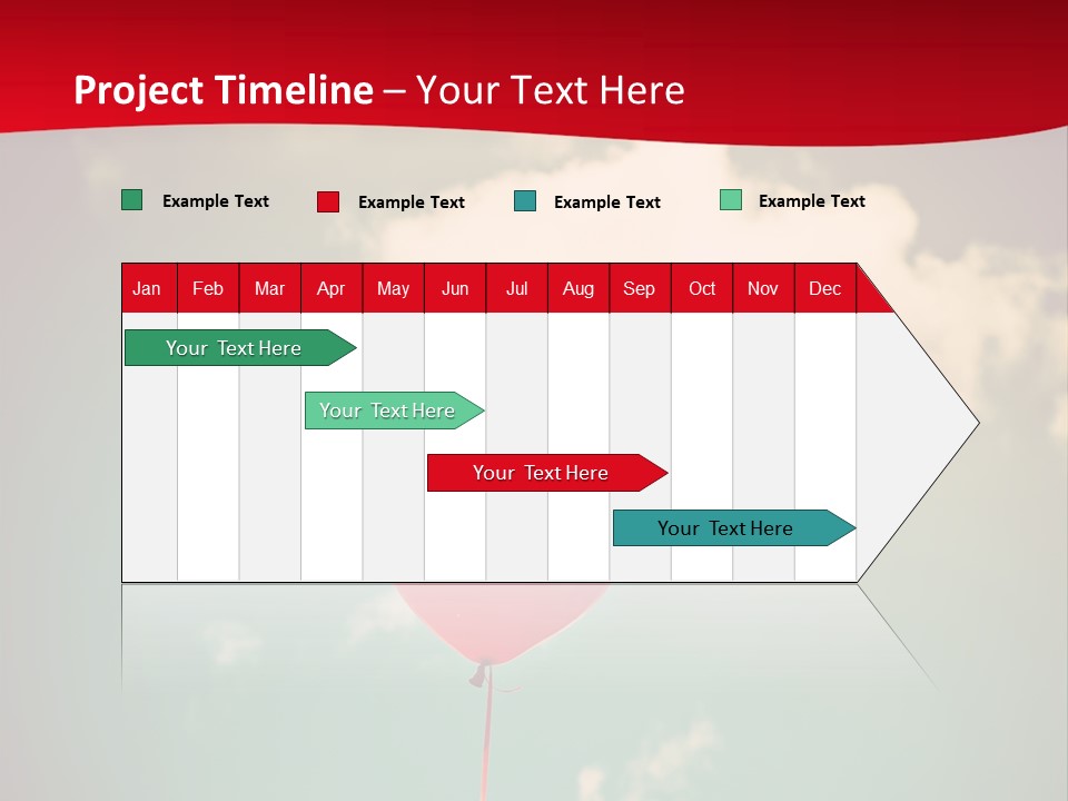 A Red Heart Shaped Balloon Floating In The Air PowerPoint Template