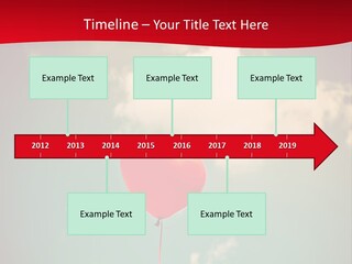 A Red Heart Shaped Balloon Floating In The Air PowerPoint Template