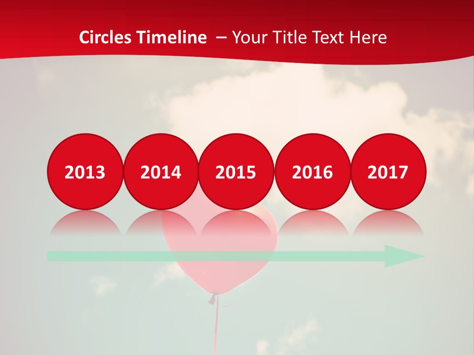 A Red Heart Shaped Balloon Floating In The Air PowerPoint Template