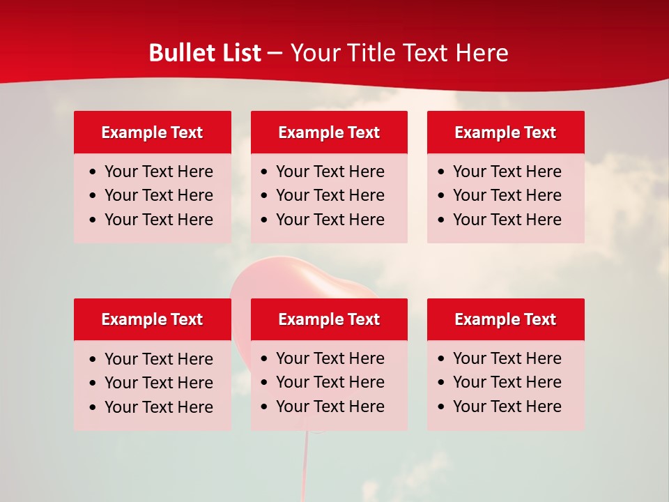 A Red Heart Shaped Balloon Floating In The Air PowerPoint Template