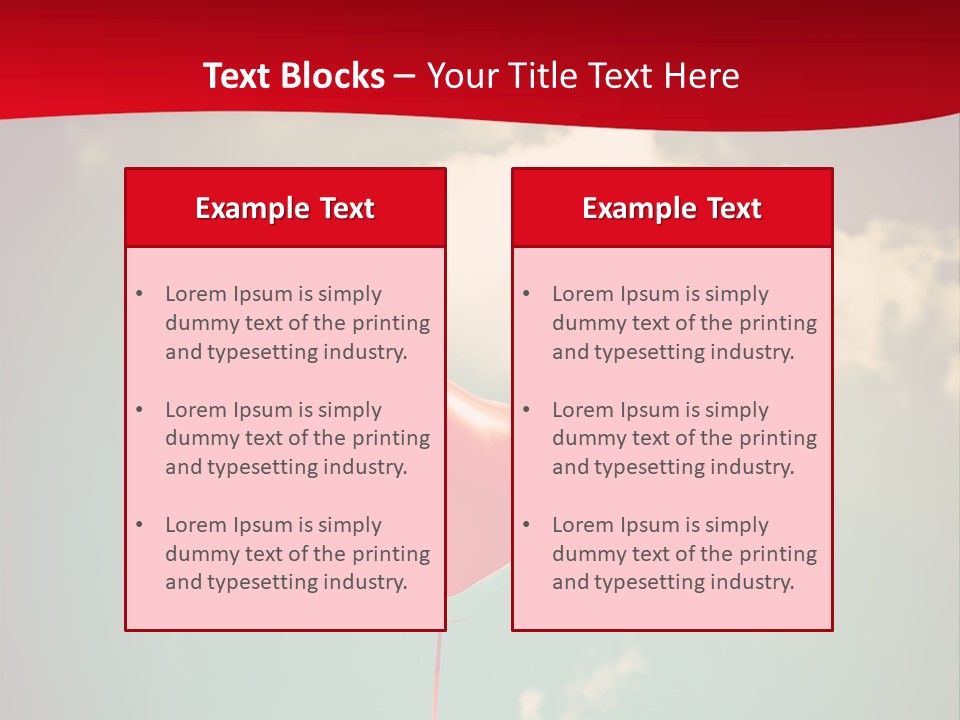 A Red Heart Shaped Balloon Floating In The Air PowerPoint Template