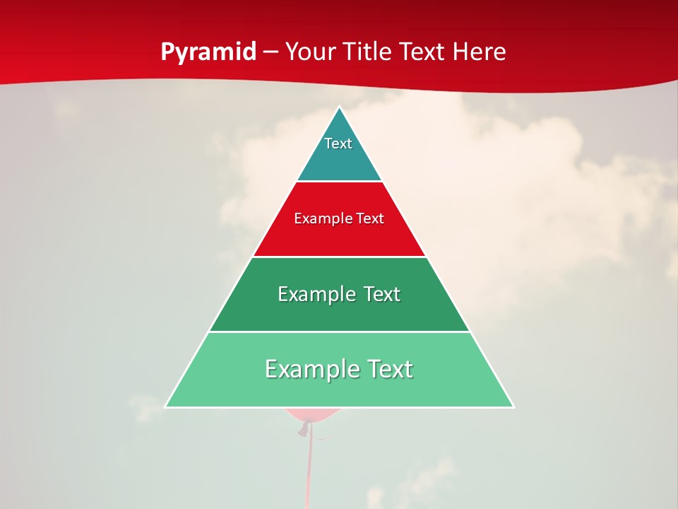 A Red Heart Shaped Balloon Floating In The Air PowerPoint Template
