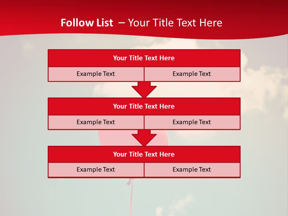 A Red Heart Shaped Balloon Floating In The Air PowerPoint Template