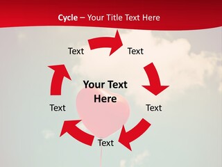 A Red Heart Shaped Balloon Floating In The Air PowerPoint Template
