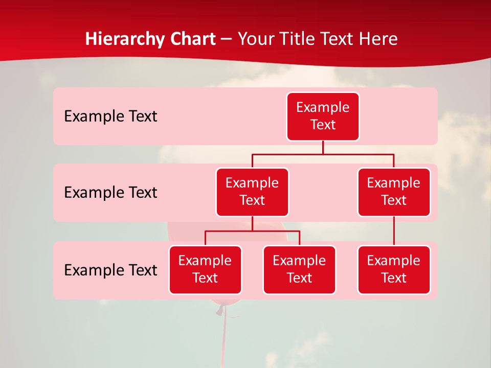 A Red Heart Shaped Balloon Floating In The Air PowerPoint Template