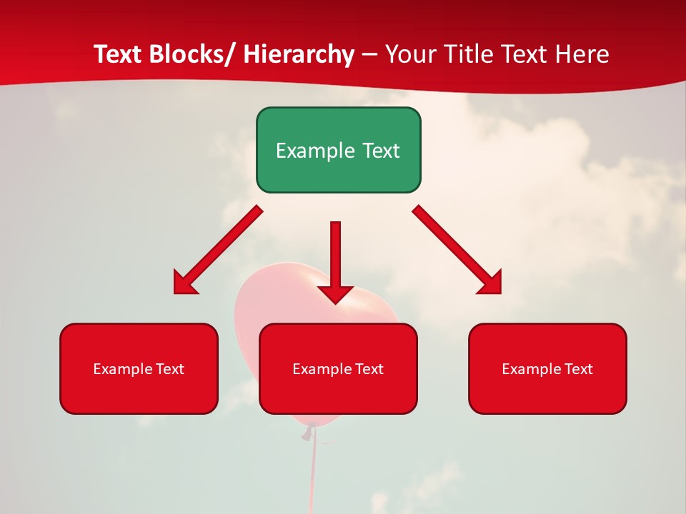 A Red Heart Shaped Balloon Floating In The Air PowerPoint Template