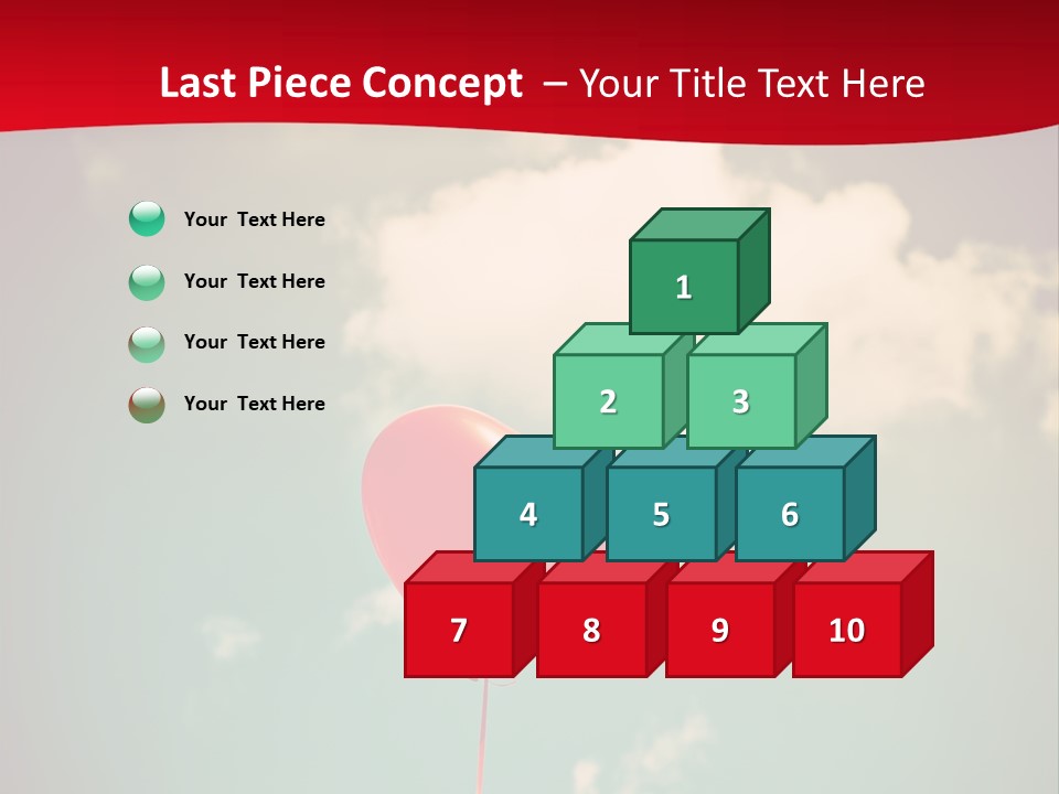 A Red Heart Shaped Balloon Floating In The Air PowerPoint Template