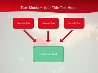 A Red Heart Shaped Balloon Floating In The Air PowerPoint Template